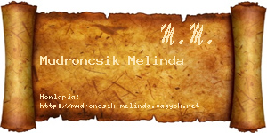 Mudroncsik Melinda névjegykártya